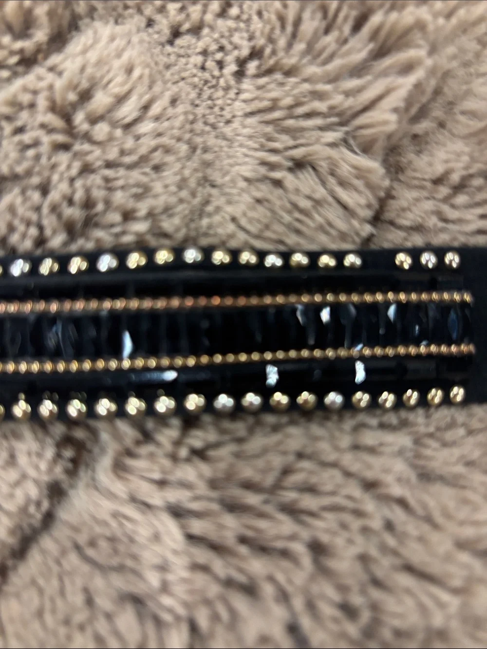 Black Leather Studded Snap Bracelet